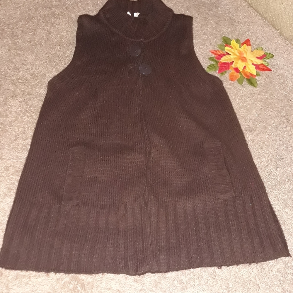 Derek Heart (Size M) Basic Brown Button Cardigan … - image 2